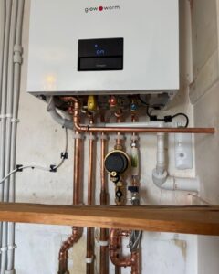 OES - Glow.Worm boiler installation West Sussex pipework, magnetic filter